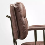 Sedia da ufficio ergonomica in finta pelle scamosciata di ispirazione vintage con braccioli regolabili e girevole