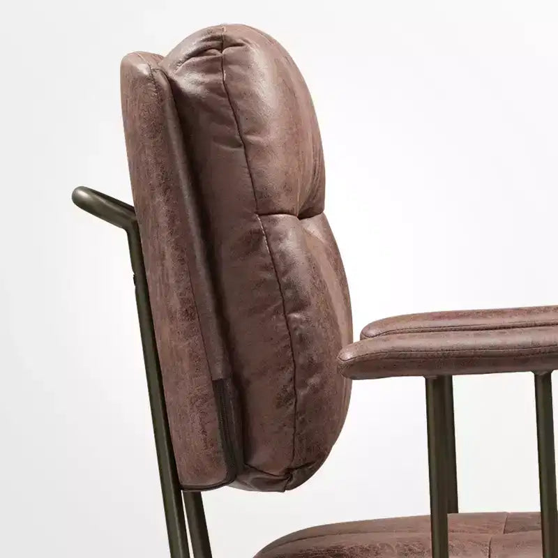 Sedia da ufficio ergonomica in finta pelle scamosciata di ispirazione vintage con braccioli regolabili e girevole