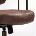 Sedia da ufficio ergonomica in finta pelle scamosciata di ispirazione vintage con braccioli regolabili e girevole