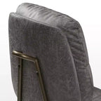 Sedia da ufficio ergonomica in finta pelle scamosciata di ispirazione vintage con braccioli regolabili e girevole