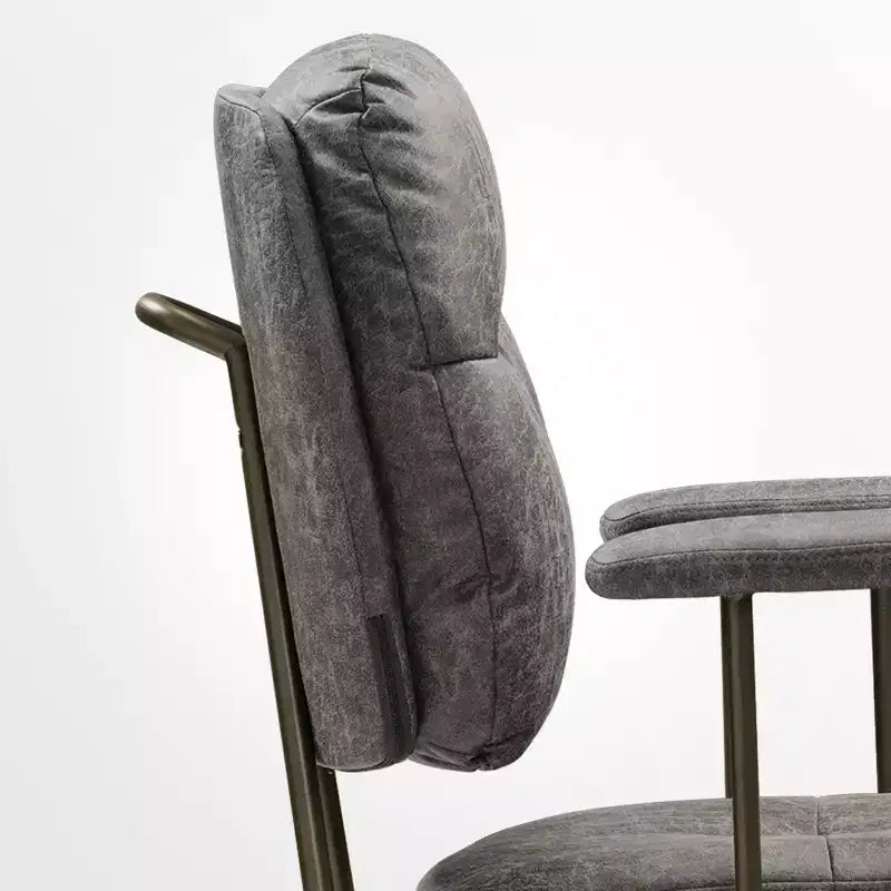 Sedia da ufficio ergonomica in finta pelle scamosciata di ispirazione vintage con braccioli regolabili e girevole