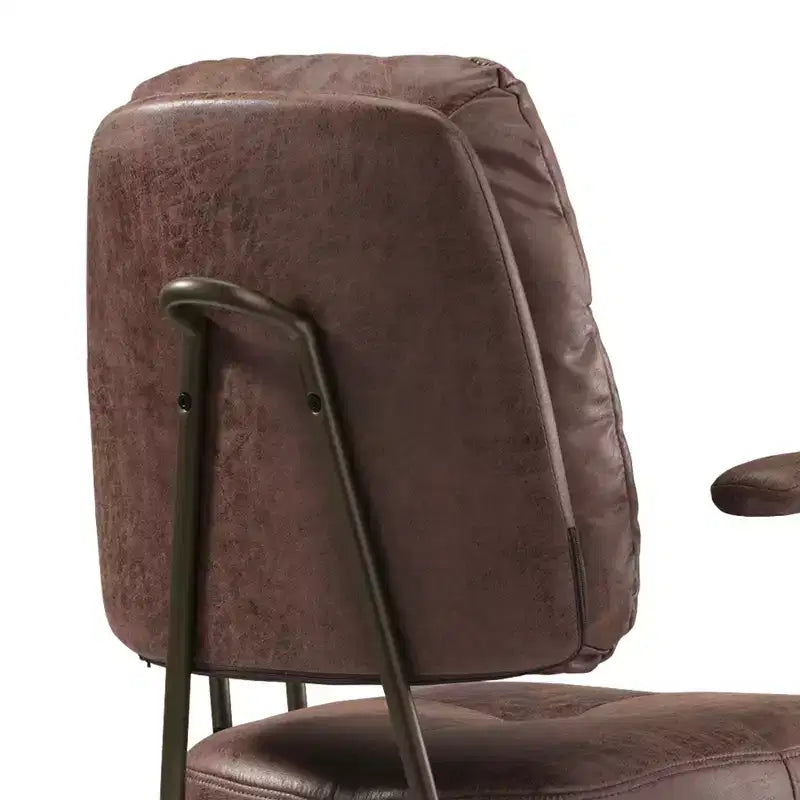 Sedia da ufficio ergonomica in finta pelle scamosciata di ispirazione vintage con braccioli regolabili e girevole