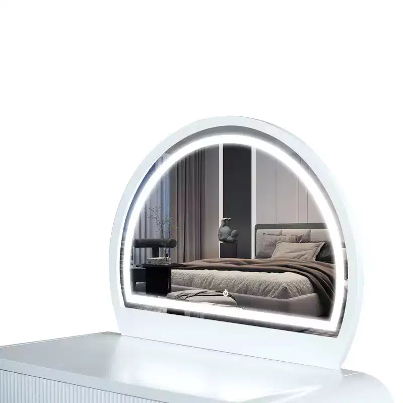 40W Tavolo da toeletta bianco con specchio LED Touch Screen e cassetto grande