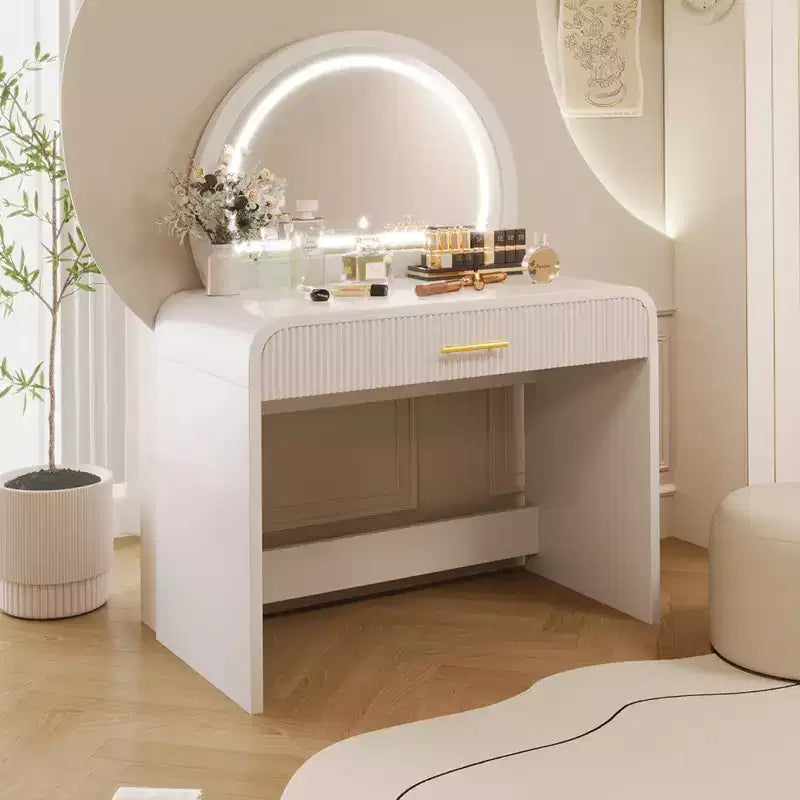 40W Tavolo da toeletta bianco con specchio LED Touch Screen e cassetto grande