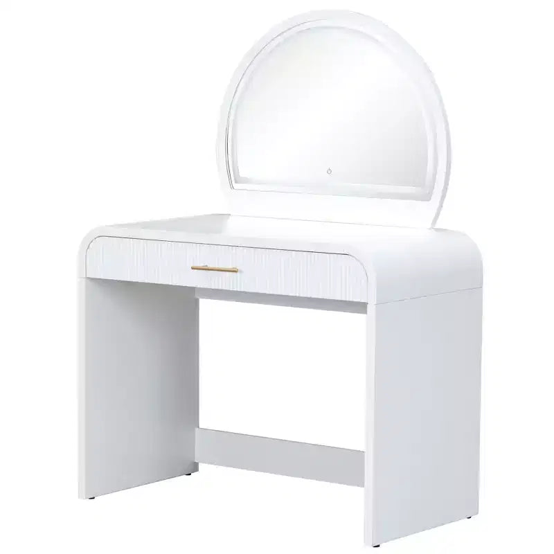 40W Tavolo da toeletta bianco con specchio LED Touch Screen e cassetto grande