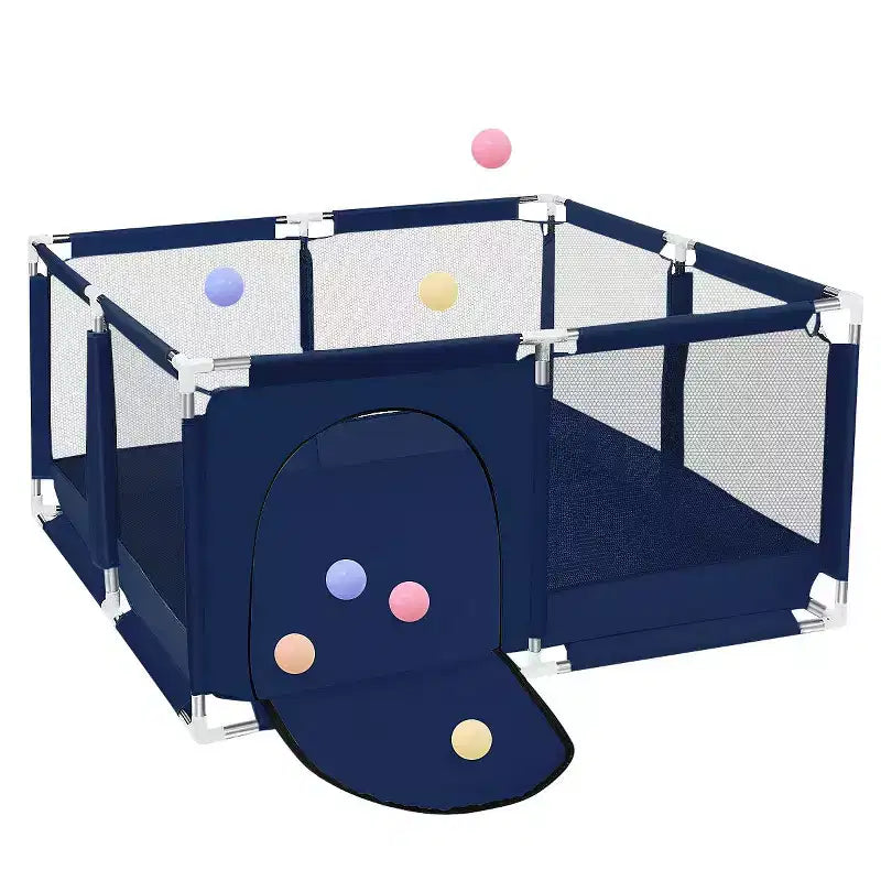 Box recinzione per neonati a 4 pannelli 127x127 cm – Spazioso e sicuro box portatile con canestro da basket
