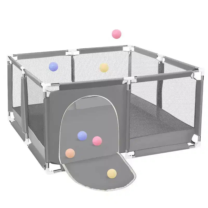 Box recinzione per neonati a 4 pannelli 127x127 cm – Spazioso e sicuro box portatile con canestro da basket