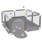 Box recinzione per neonati a 4 pannelli 127x127 cm – Spazioso e sicuro box portatile con canestro da basket