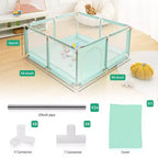 Box recinzione per neonati a 4 pannelli 127x127 cm – Spazioso e sicuro box portatile con canestro da basket