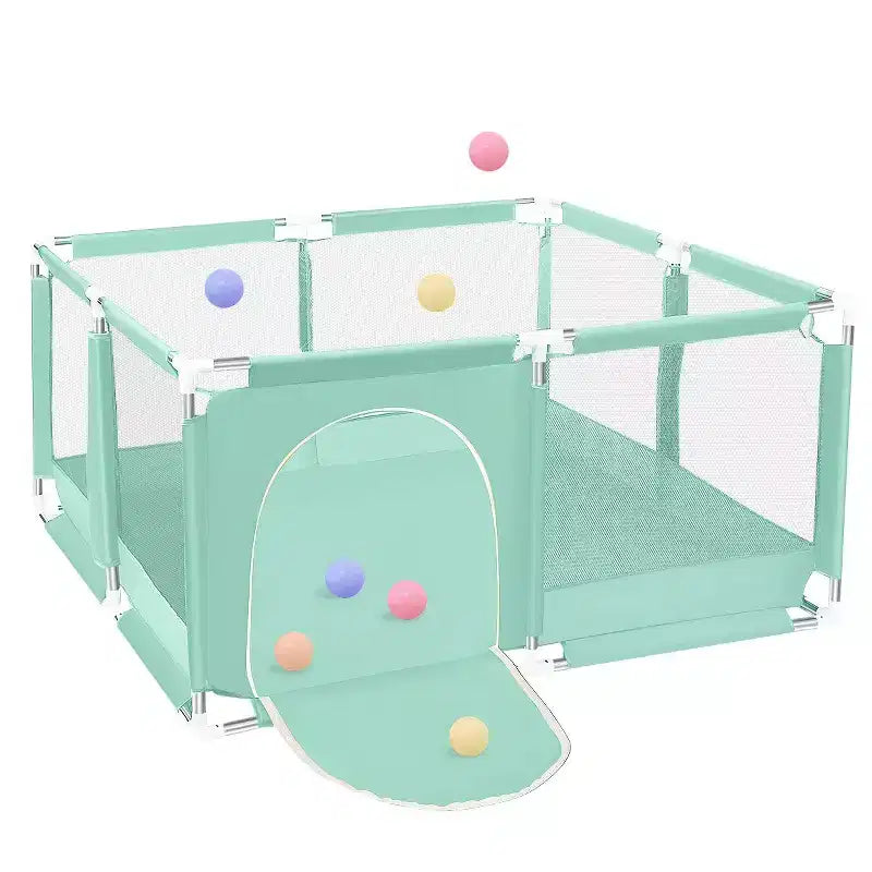 Box recinzione per neonati a 4 pannelli 127x127 cm – Spazioso e sicuro box portatile con canestro da basket