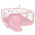 Box recinzione per neonati a 4 pannelli 127x127 cm – Spazioso e sicuro box portatile con canestro da basket