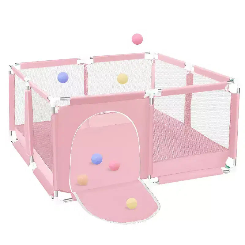 Box recinzione per neonati a 4 pannelli 127x127 cm – Spazioso e sicuro box portatile con canestro da basket