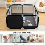 Box recinzione per neonati a 4 pannelli 127x127 cm – Spazioso e sicuro box portatile con canestro da basket