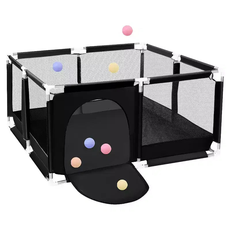 Box recinzione per neonati a 4 pannelli 127x127 cm – Spazioso e sicuro box portatile con canestro da basket