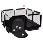 Box recinzione per neonati a 4 pannelli 127x127 cm – Spazioso e sicuro box portatile con canestro da basket