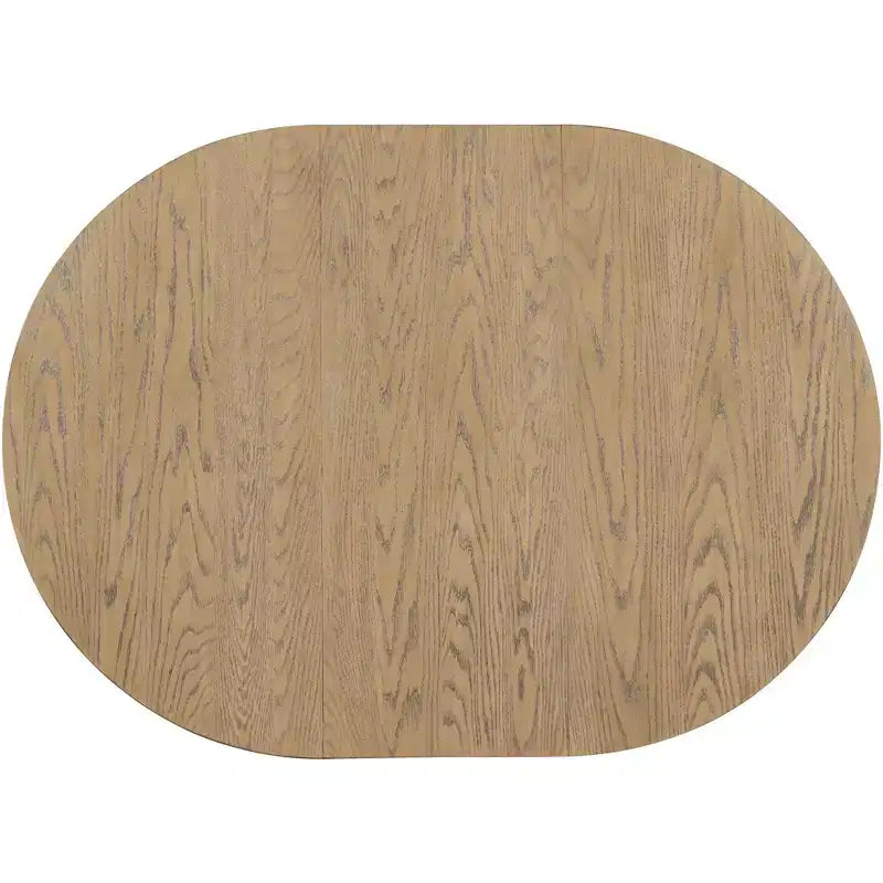 Tavolo da pranzo rotondo allungabile stile rustico con base a X e prolunga da 40 cm – 6 posti a sedere