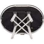 Tavolo da pranzo rotondo allungabile stile rustico con base a X e prolunga da 40 cm – 6 posti a sedere