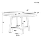 Tavolo da pranzo rotondo allungabile stile rustico con base a X e prolunga da 40 cm – 6 posti a sedere