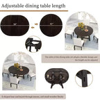 Tavolo da pranzo rotondo allungabile stile rustico con base a X e prolunga da 40 cm – 6 posti a sedere