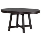 Tavolo da pranzo rotondo allungabile stile rustico con base a X e prolunga da 40 cm – 6 posti a sedere