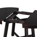 Tavolo da pranzo rotondo allungabile stile rustico con base a X e prolunga da 40 cm – 6 posti a sedere