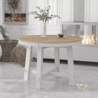 Tavolo da pranzo rotondo allungabile stile rustico con base a X e prolunga da 40 cm – 6 posti a sedere
