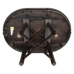 Tavolo da pranzo rotondo allungabile stile rustico con base a X e prolunga da 40 cm – 6 posti a sedere