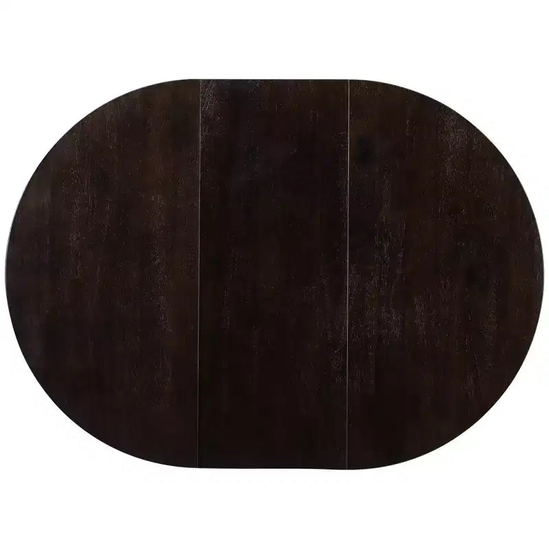 Tavolo da pranzo rotondo allungabile stile rustico con base a X e prolunga da 40 cm – 6 posti a sedere