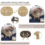 Tavolo da pranzo rotondo allungabile stile rustico con base a X e prolunga da 40 cm – 6 posti a sedere