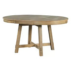 Tavolo da pranzo rotondo allungabile stile rustico con base a X e prolunga da 40 cm – 6 posti a sedere