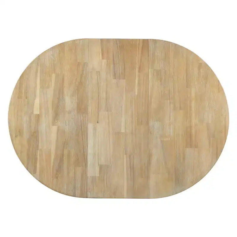 Tavolo da pranzo rotondo allungabile stile rustico con base a X e prolunga da 40 cm – 6 posti a sedere