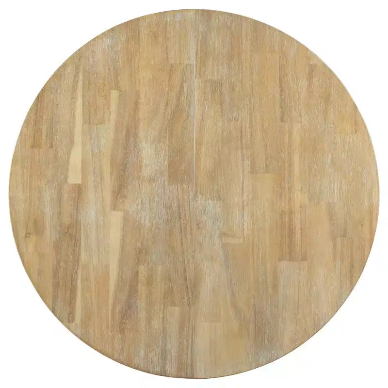 Tavolo da pranzo rotondo allungabile stile rustico con base a X e prolunga da 40 cm – 6 posti a sedere