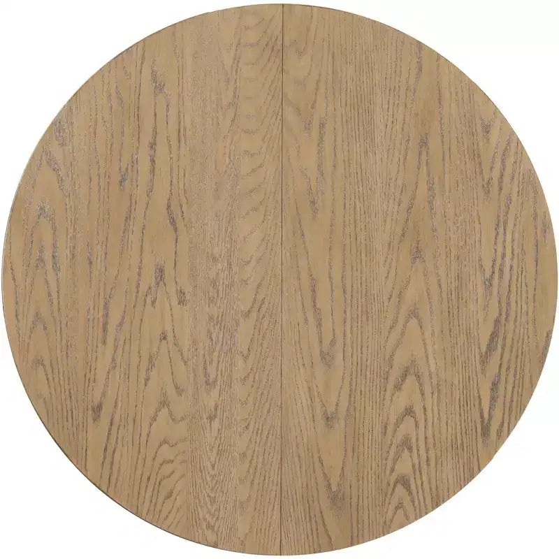 Tavolo da pranzo rotondo allungabile stile rustico con base a X e prolunga da 40 cm – 6 posti a sedere