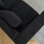 Divano a 3 posti oversize da 81" con seduta profonda, gambe dorate e 3 cuscini lombari – Art Déco