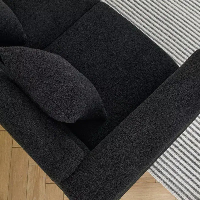 Divano a 3 posti oversize da 81" con seduta profonda, gambe dorate e 3 cuscini lombari – Art Déco