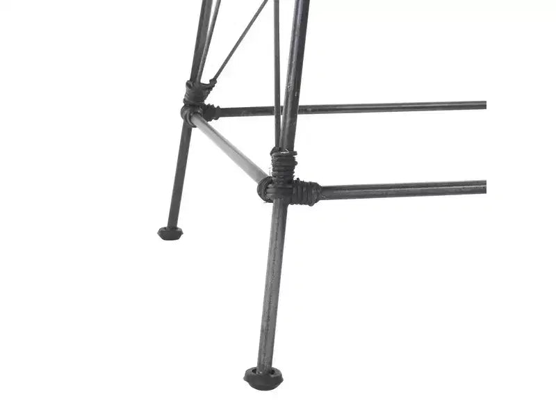 Set di 2 sgabelli da banco in rattan intrecciato con gambe in metallo nero – Altezza seduta 61 cm