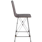Set di 2 sgabelli da banco in rattan intrecciato con gambe in metallo nero – Altezza seduta 61 cm