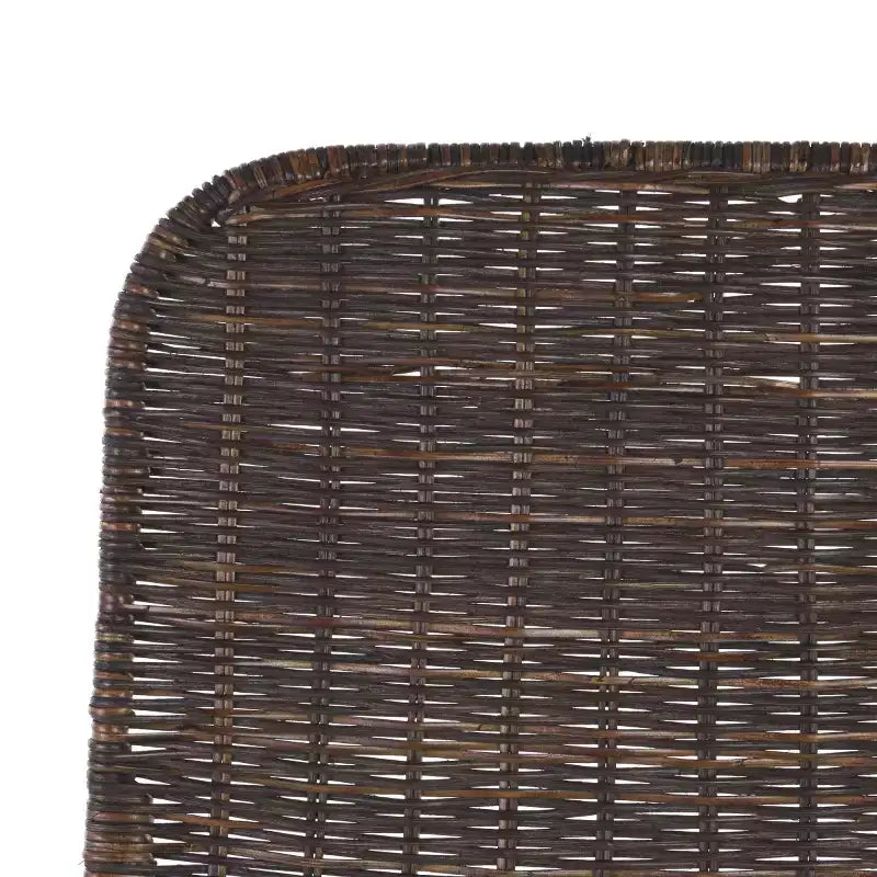 Set di 2 sgabelli da banco in rattan intrecciato con gambe in metallo nero – Altezza seduta 61 cm