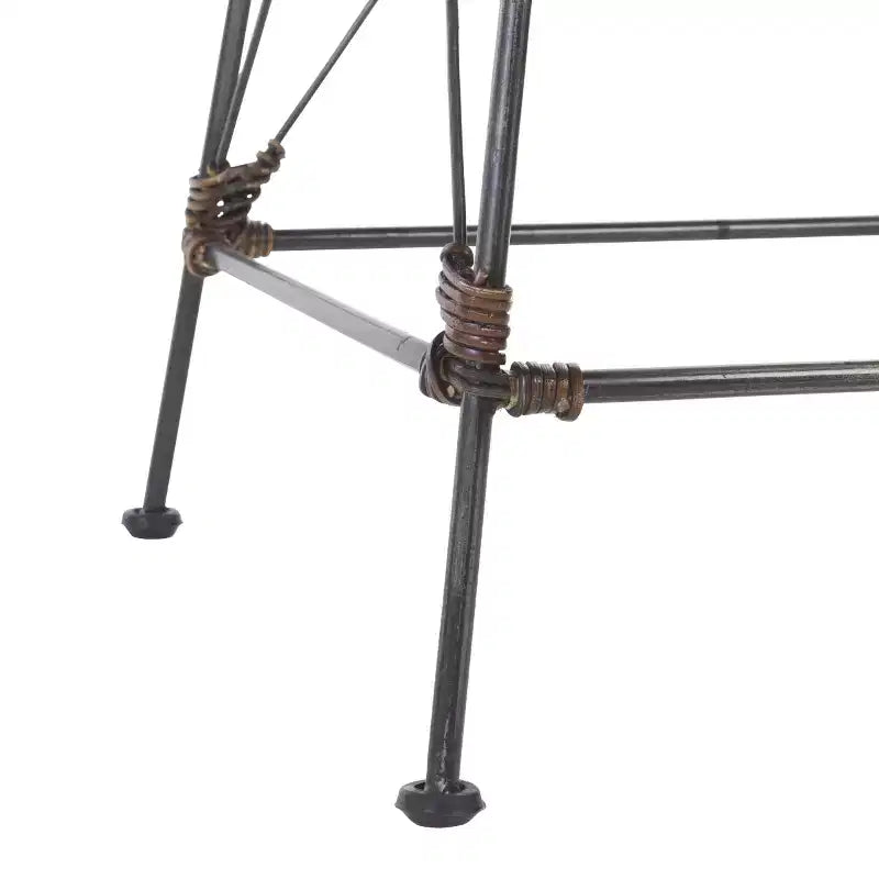 Set di 2 sgabelli da banco in rattan intrecciato con gambe in metallo nero – Altezza seduta 61 cm