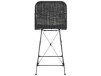Set di 2 sgabelli da banco in rattan intrecciato con gambe in metallo nero – Altezza seduta 61 cm
