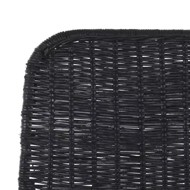 Set di 2 sgabelli da banco in rattan intrecciato con gambe in metallo nero – Altezza seduta 61 cm