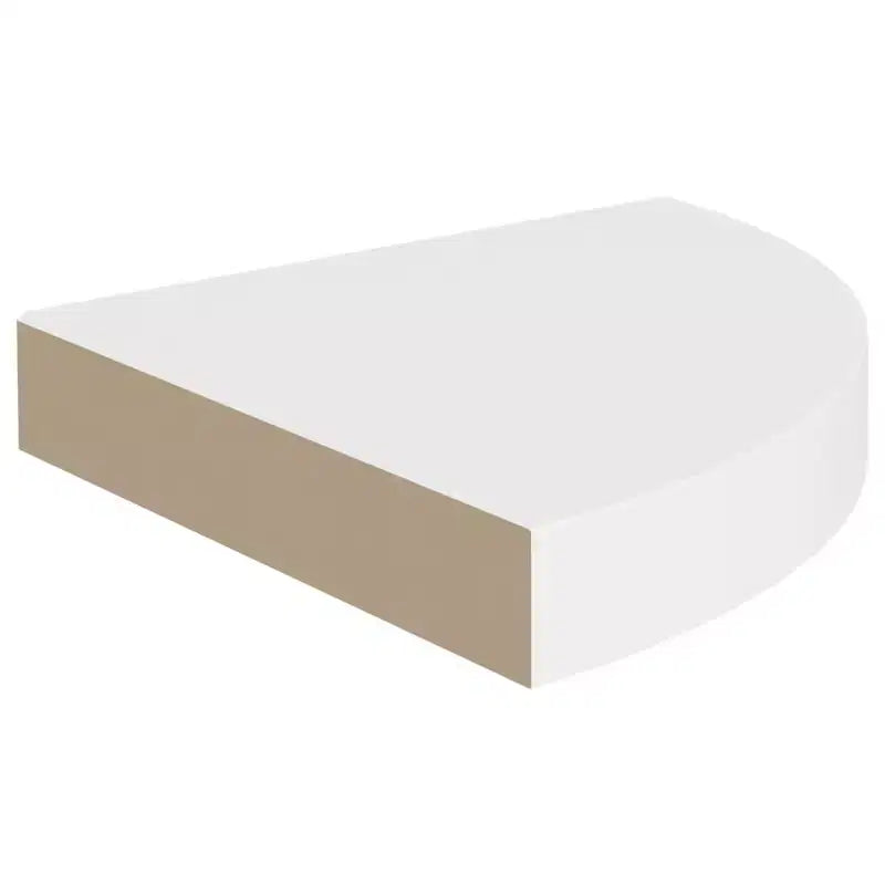 Set di 2 Mensole Angolari Flottanti Bianche – MDF Opaco, Montaggio Invisibile, Capacità 5 kg Ciascuna