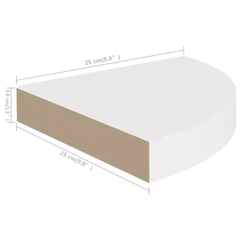 Set di 2 Mensole Angolari Flottanti Bianche – MDF Opaco, Montaggio Invisibile, Capacità 5 kg Ciascuna