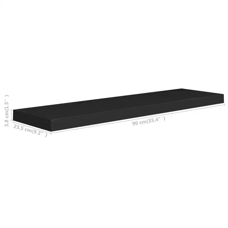 Mensola da Parete Fluttuante Nera da 89.9 cm – MDF a Nido d'Ape, Montaggio Invisibile, Capacità 10 kg