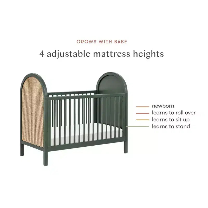 Culla convertibile 3-in-1 Boho Cane con kit di conversione per letto da bambino – GREENGUARD Gold