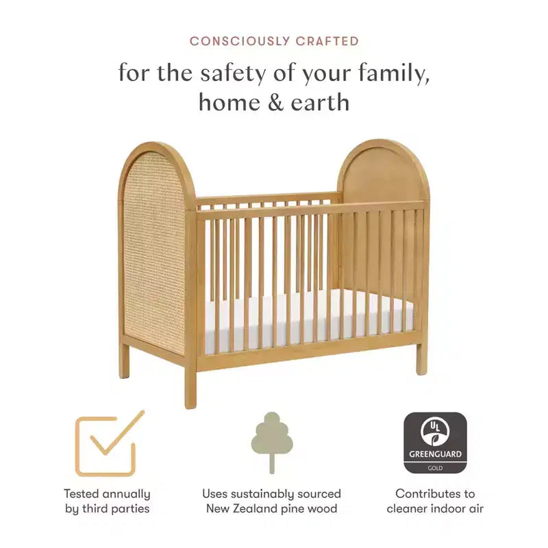 Culla convertibile 3-in-1 Boho Cane con kit di conversione per letto da bambino – GREENGUARD Gold
