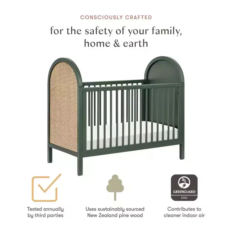 Culla convertibile 3-in-1 Boho Cane con kit di conversione per letto da bambino – GREENGUARD Gold