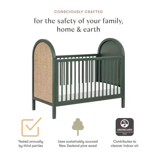 Culla convertibile 3-in-1 Boho Cane con kit di conversione per letto da bambino – GREENGUARD Gold