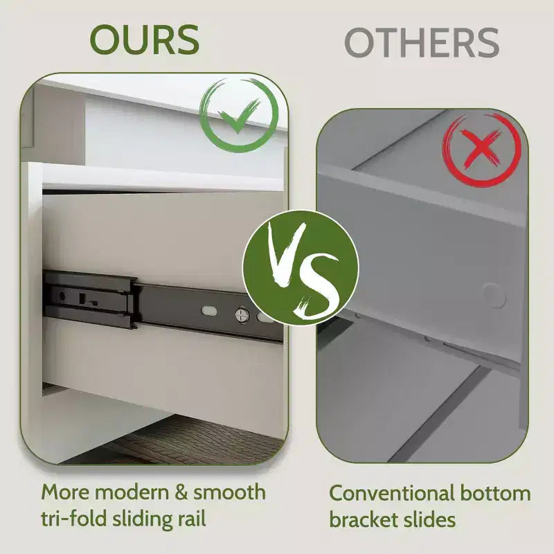 Comò moderno a 6 cassetti con luci LED e stazione di ricarica – Mobile TV doppio