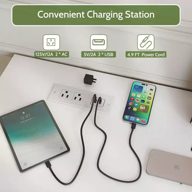 Comò moderno a 6 cassetti con luci LED e stazione di ricarica – Mobile TV doppio